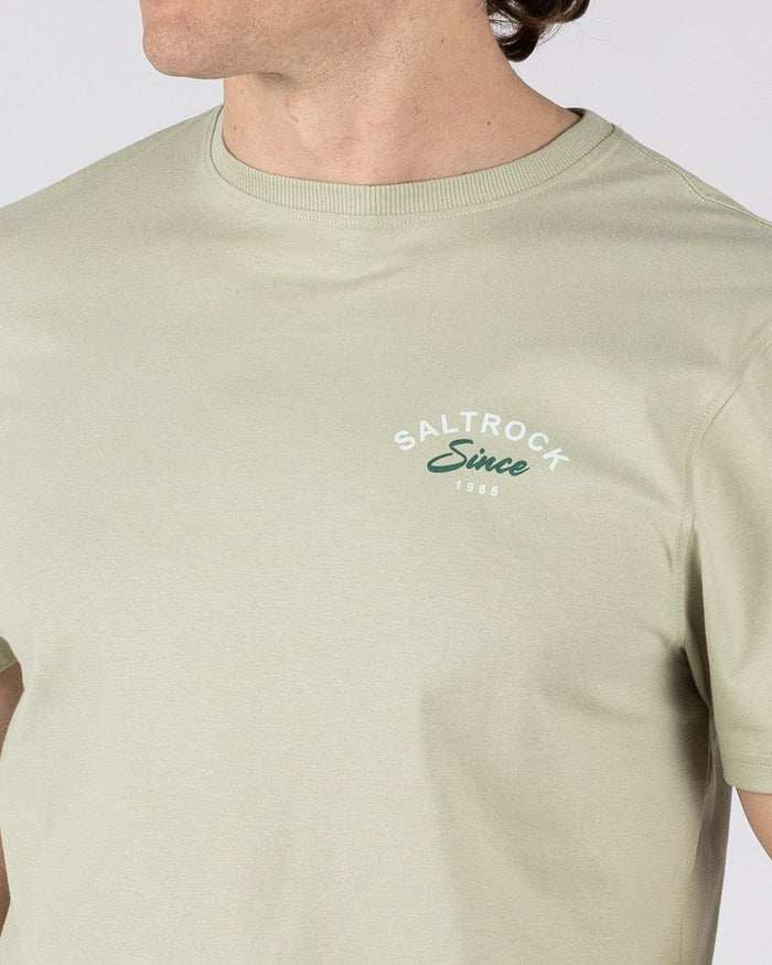 Deep Sea Flame Devon  Mens Short Sleeve T-Shirt in Light Green