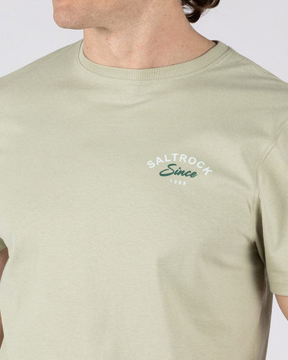 Deep Sea Flame Devon  Mens Short Sleeve T-Shirt in Light Green