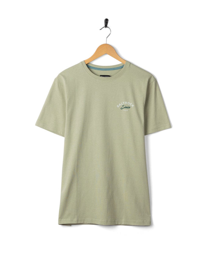 Deep Sea Flame Devon  Mens Short Sleeve T-Shirt in Light Green