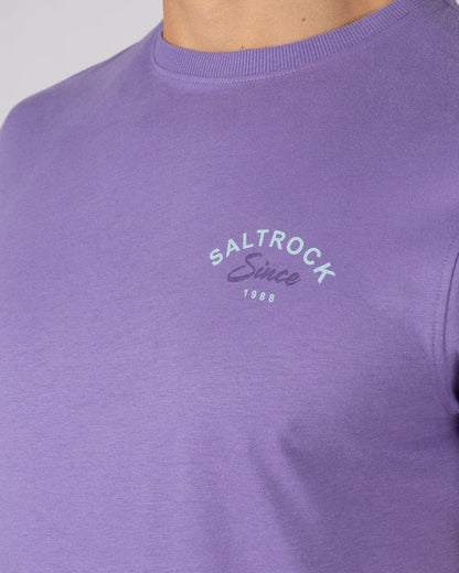 Deep Sea Flame Wales Mens Short Sleeve T-Shirt in Purple