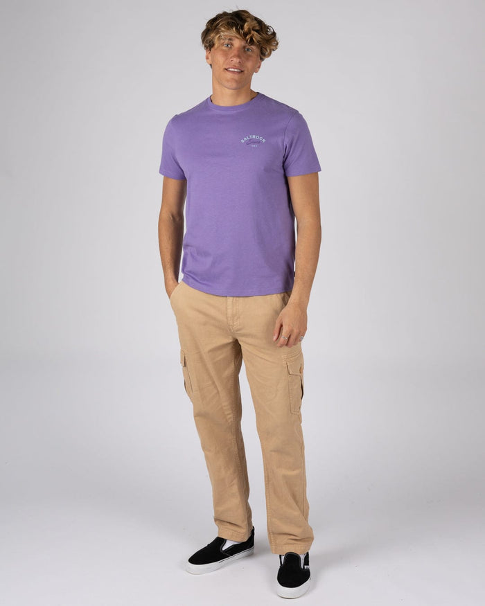Deep Sea Flame Wales Mens Short Sleeve T-Shirt in Purple