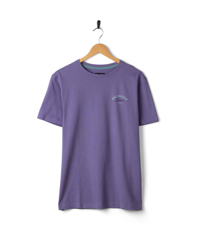 Deep Sea Flame Wales Mens Short Sleeve T-Shirt in Purple