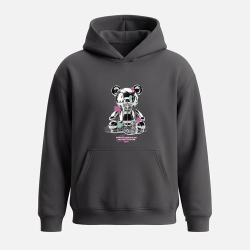 Dripping Chrome Teddy Hoodie | Charcoal