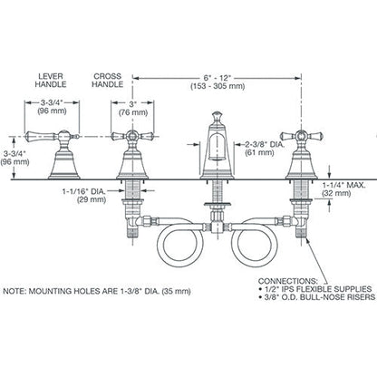 DXV Randall Widespread Bathroom Faucet in Chrome DXV by American Standard
