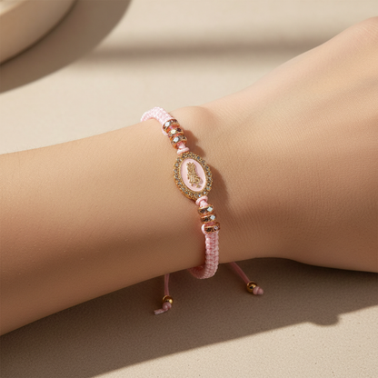 Elegant Braided Cord Adjustable Bracelet with Ornate Centerpiece (IBR-3886)