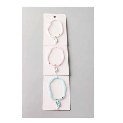 Elegant Crystal Beaded Charm Bracelet - Floral Teardrop Pendant (BL18385)