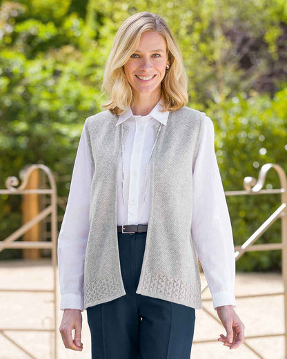Ellen Edge to Edge Lambswool Ladies Waistcoat - Image 2 - Country Collection