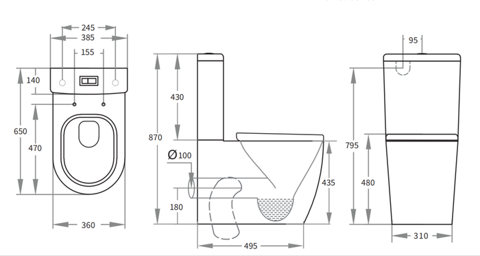 Elvera Toilet Suite 660*390*875mm