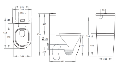 Elvera Toilet Suite 660*390*875mm