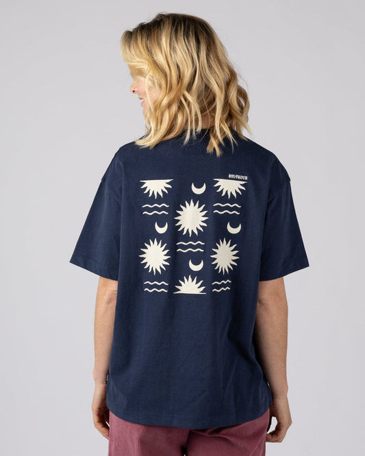 Equinox Womens Oversized Short Sleeve T-Shirt in Blue