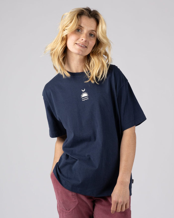 Equinox Womens Oversized Short Sleeve T-Shirt in Blue