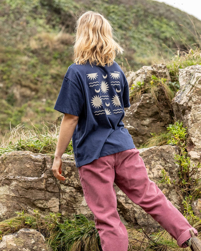 Equinox Womens Oversized Short Sleeve T-Shirt in Blue