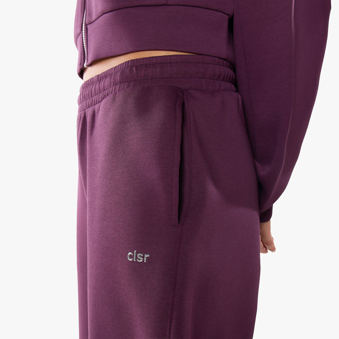 Essential Heavy Scuba Barrel Leg Jogger | Plum