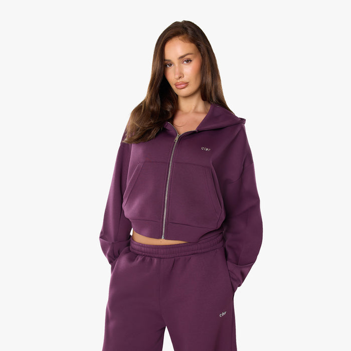 Essential Heavy Scuba Full Zip Hoodie | Plum