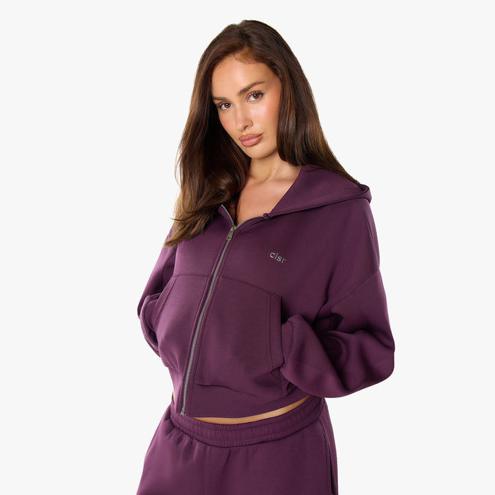 Essential Heavy Scuba Full Zip Hoodie | Plum