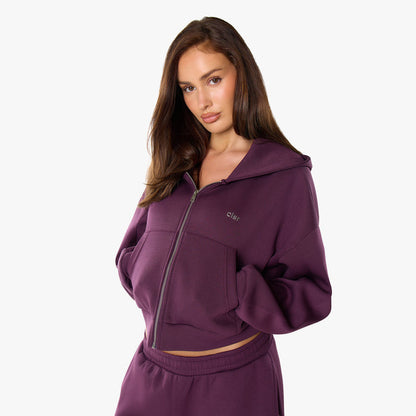 Essential Heavy Scuba Full Zip Hoodie | Plum