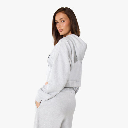 Essential Lightweight Scuba Full Zip Hoodie | Grey Marl