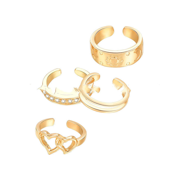 Fashion Holiday Style Beach Toe Ring 4-piece Set