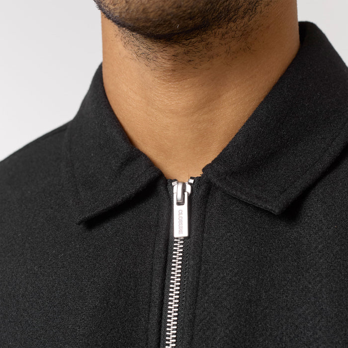 Faux Wool Zip Jacket | Black