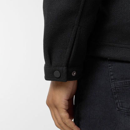 Faux Wool Zip Jacket | Black