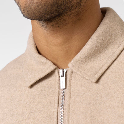 Faux Wool Zip Jacket | Stone
