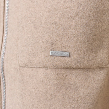 Faux Wool Zip Jacket | Stone