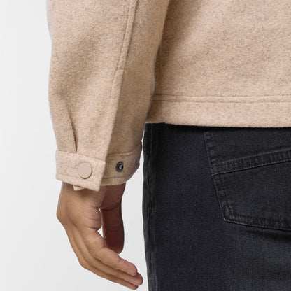 Faux Wool Zip Jacket | Stone