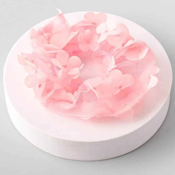 Floral Flutter Lace Scrunchie - Romantic 3D Flower Petal Hair Accessory (HS10240)