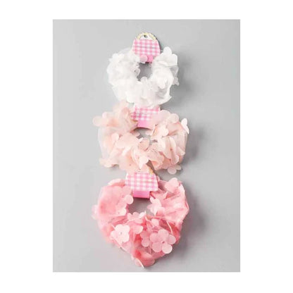 Floral Flutter Lace Scrunchie - Romantic 3D Flower Petal Hair Accessory (HS10240)