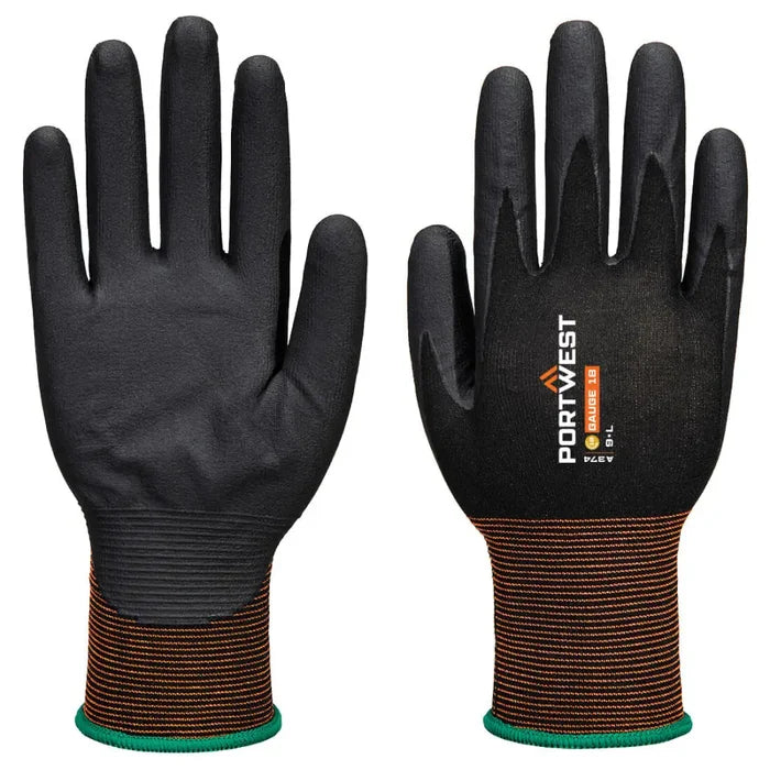 Foodsafe gp grip 18 nitrile micro foam handling glove - a374 (12pr pk)
