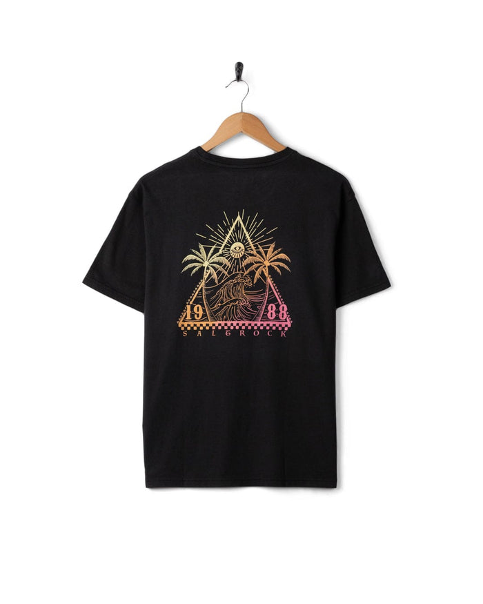 Free Wave Gradient Womens Oversized Short Sleeve T-Shirt in Black