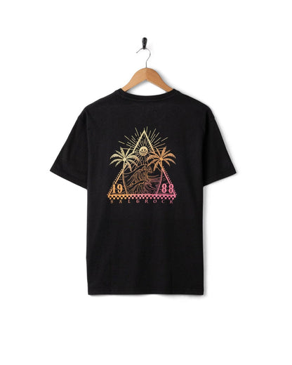 Free Wave Gradient Womens Oversized Short Sleeve T-Shirt in Black