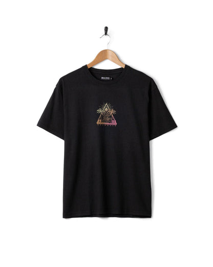 Free Wave Gradient Womens Oversized Short Sleeve T-Shirt in Black