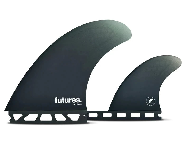 Futures FT1 HC Twin +1 surfboard fins, navy twin fin set with center fin