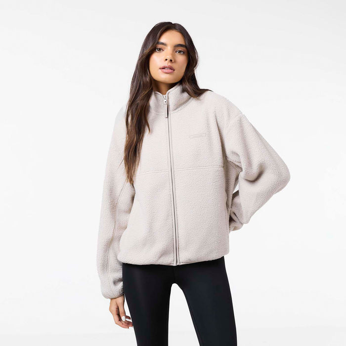 Full Zip Borg Fleece | Sand