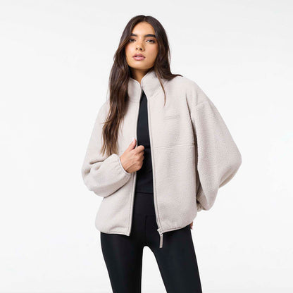 Full Zip Borg Fleece | Sand
