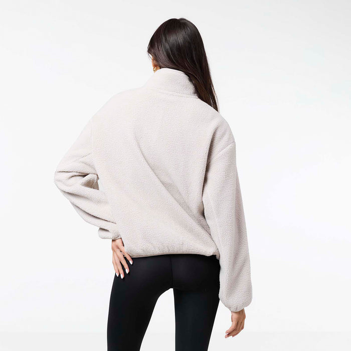 Full Zip Borg Fleece | Sand