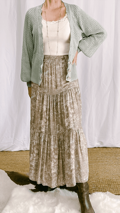Gaia A-line Tiered Maxi Skirt by www.thehouseofblondie.com