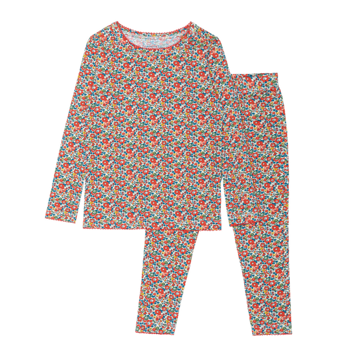 girls Betsy Ann pima pajamas set made with Liberty Fabrics
