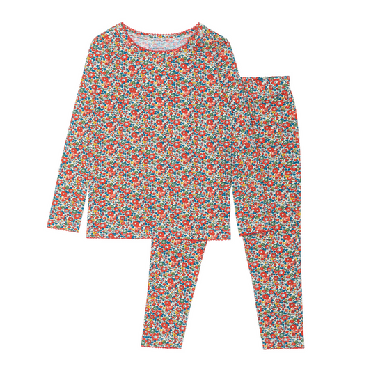 girls Betsy Ann pima pajamas set made with Liberty Fabrics