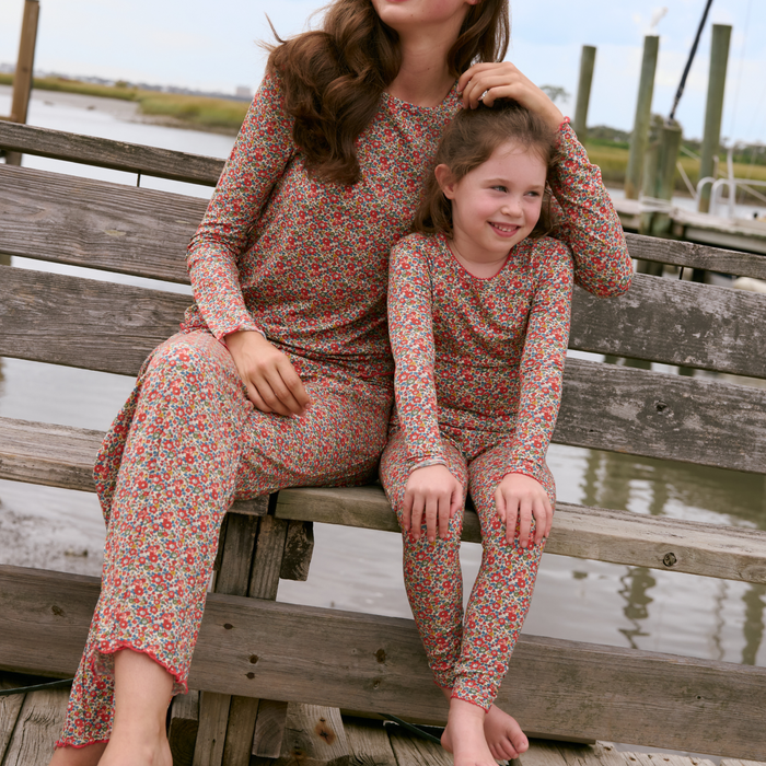 girls Betsy Ann pima pajamas set made with Liberty Fabrics