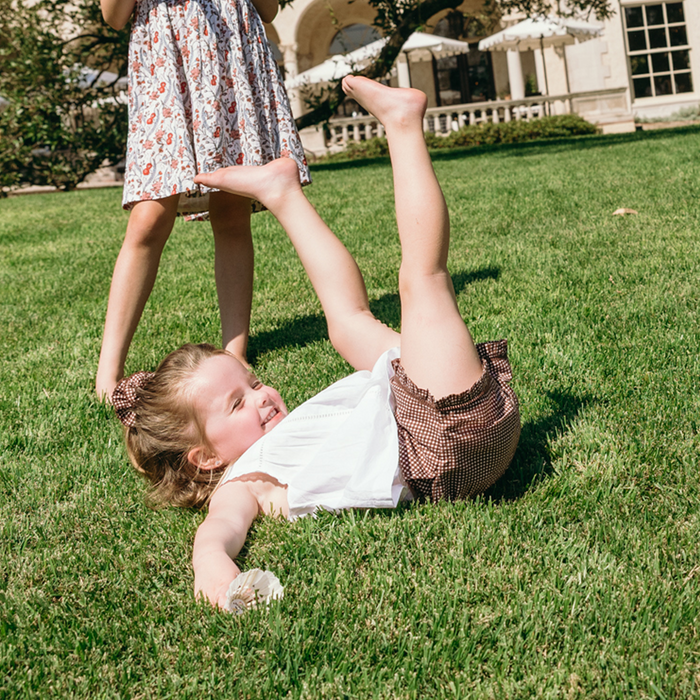 girls cocoa gingham ruffle shorts