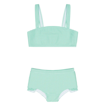 girls gustavia gingham bandeau bikini and swim shorts