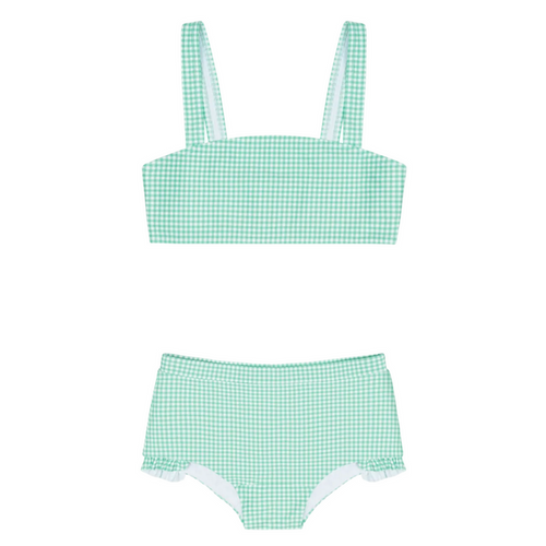 girls gustavia gingham bandeau bikini and swim shorts