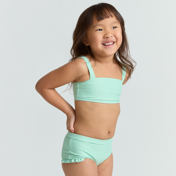 girls gustavia gingham bandeau bikini and swim shorts