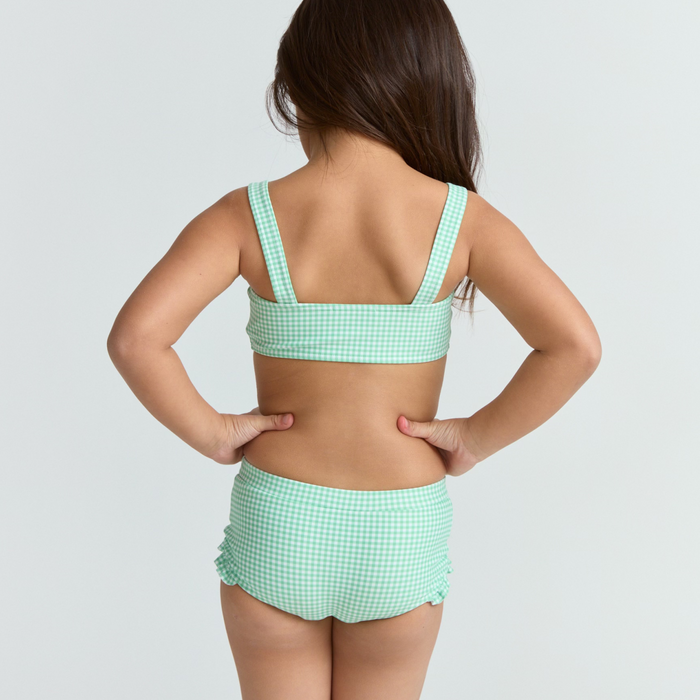 girls gustavia gingham bandeau bikini and swim shorts