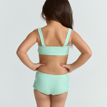 girls gustavia gingham bandeau bikini and swim shorts