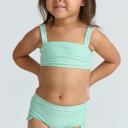 girls gustavia gingham bandeau bikini and swim shorts