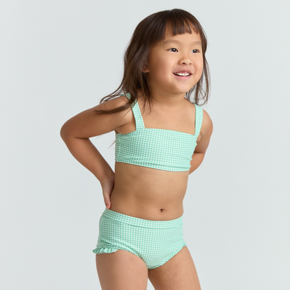 girls gustavia gingham bandeau bikini and swim shorts