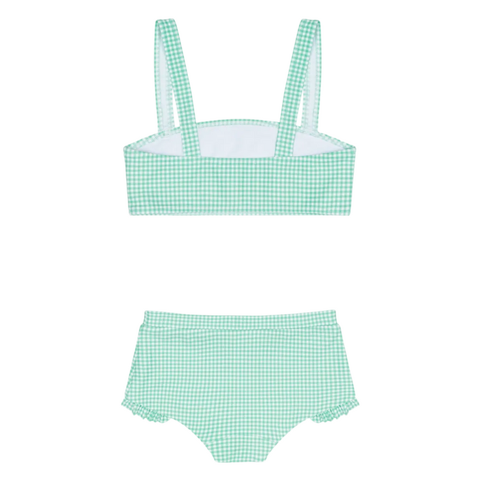 girls gustavia gingham bandeau bikini and swim shorts